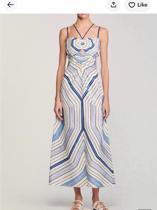 Sandro Dresses & Skirts - Sandro x Louise Bourgeois Spiral-Motif Maxi Dress   Size 42  = US 10
